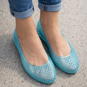 Wild Fable Turquoise Mesh Flats